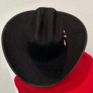 Cruel Girl Cowgirl Hat (solid Black w/ pink accent) - Size 6 7/8